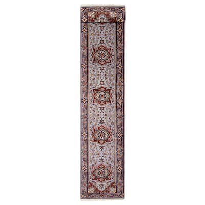 ECARPETGALLERY Hand-knotted Serapi Heritage Grey Wool Rug - 2'4 x 15'3