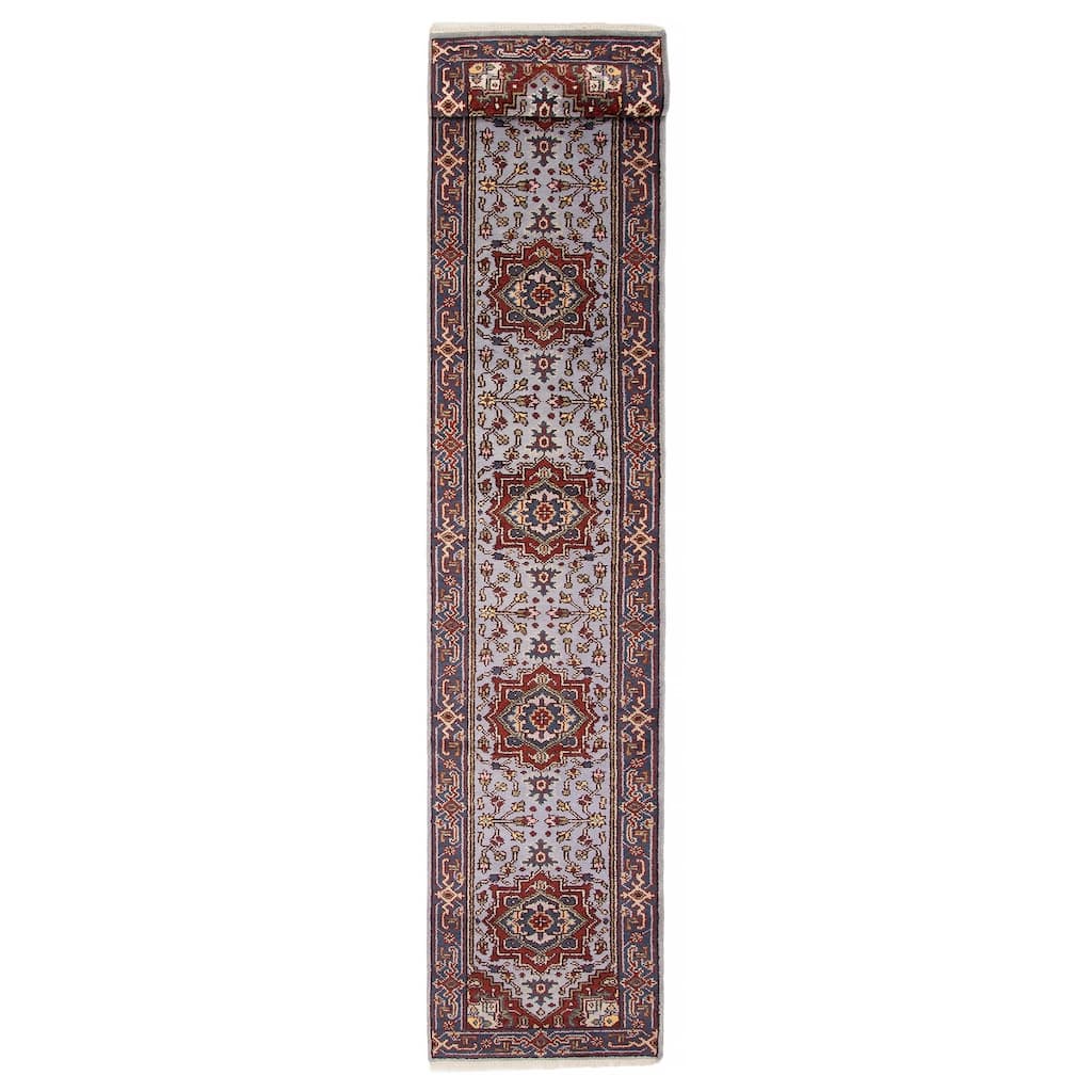 ECARPETGALLERY Hand-knotted Serapi Heritage Grey Wool Rug - 2'4 x 15'3