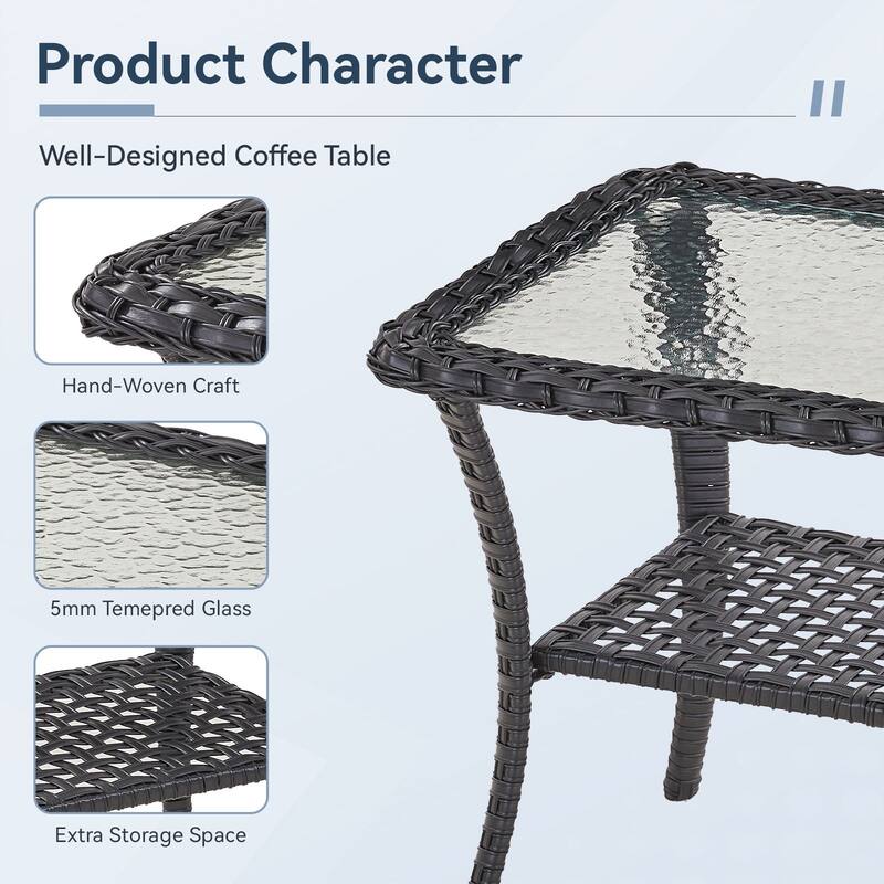 Gymojoy Outdoor Wicker Patio Furniture Sofa Set - Luxurious Comfort, Weather-Resistant