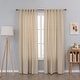 preview thumbnail 37 of 37, Cotton Blend Light Filtering Textured Back Tab/Rod Pocket Curtain Pair (Set of 2) 52"Wx108"L - Linen