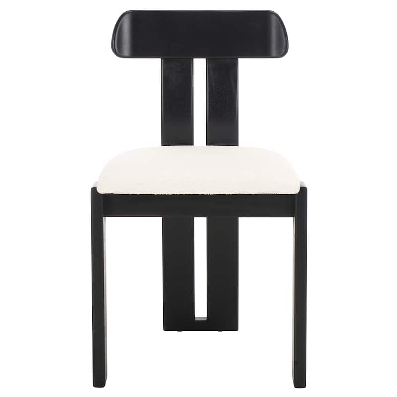 SAFAVIEH Cayde Mid-Century Modern Dining Chair - 19"W x 19"D x 32"H - Cream/Black