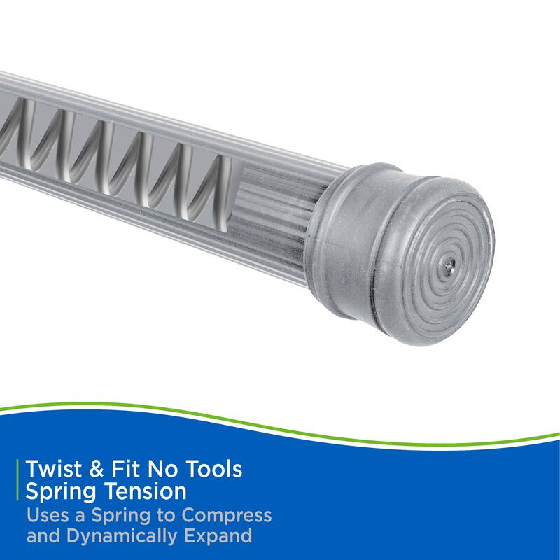 Kenney Twist & Fit No Tools Spring Tension Shower Curtain Rod, 42-72"
