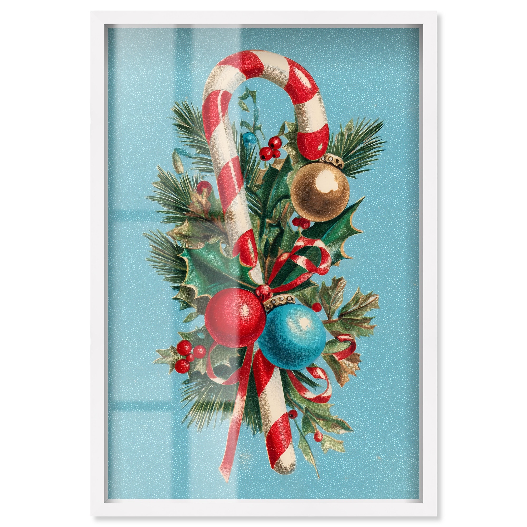 Candy Cane Bouquet II Christmas Decor Shadowbox Print by Art Remedy