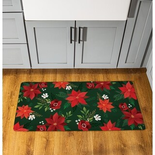 Holiday Flower with Leaf Anti-Fatigue Door Mat - 40" x 20"