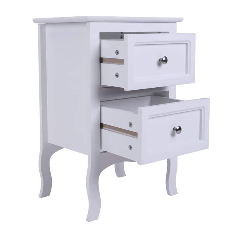 23.62 " Two-Tier Night Table Large Size White/Black