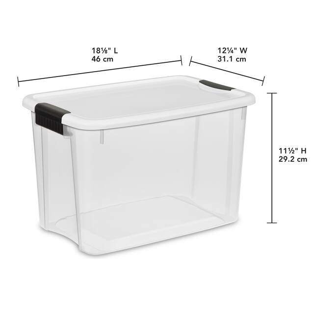 STERILITE Clear Plastic 30-Quart Ultra Latch Storage Boxes (Set of 6) - Case of 6