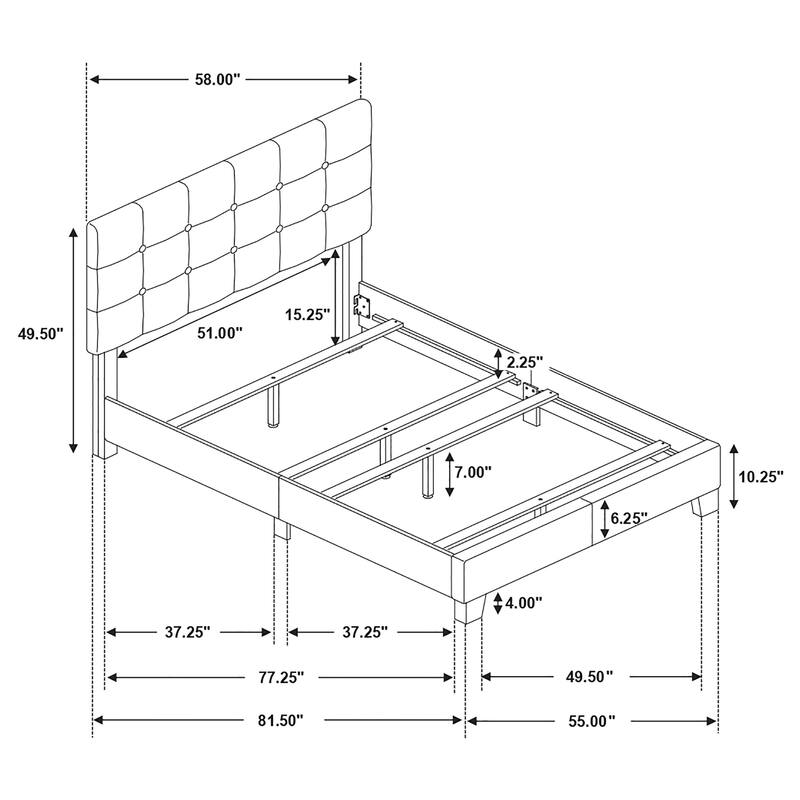 Mapes Transitional Fabric Upholstered Tufted Panel Bed