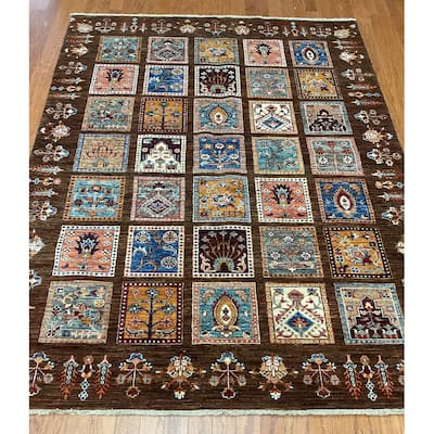 HERAT ORIENTAL Handmade Afghan Mogul Design Wool Rug - 5'9" x 7'6"