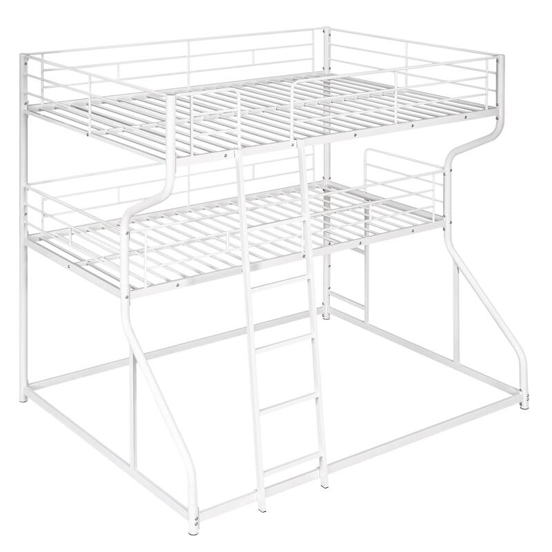 Full XL Over Twin XL Over Queen Size Industrial Style Triple Bunk Bed