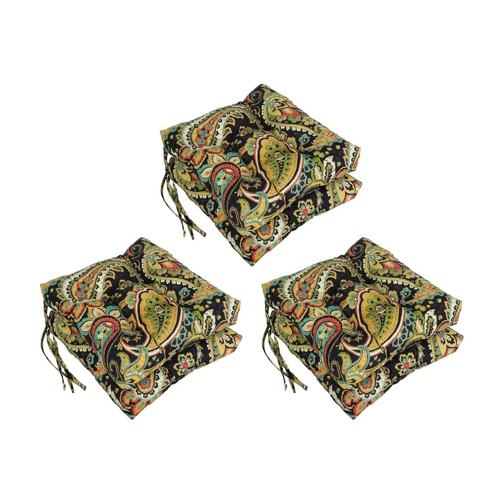 16-inch Square Tufted Indoor/Outdoor Chair Cushions (Set of 6)