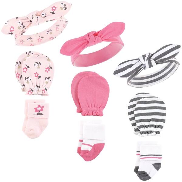 slide 1 of 1, Hudson Baby Infant Girl Caps, Mittens and Socks Set, Fairytale, 0-6 Months - Fairytale Fairytale - 0-6 Months