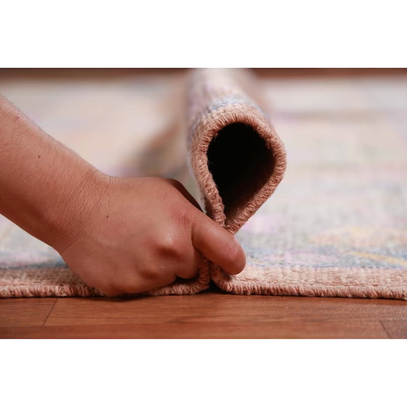 Hand Knotted Oriental 100% Wool Carpet Transitional All-Over Coral Oushak Area Rug - 10' 0'' X 8' 0''