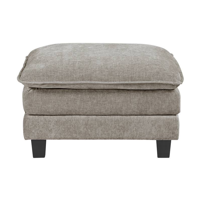 Modern Style Ottoman Chenille Fabric Upholstery Contemporary Living Room Furniture 1pc Durable Plywood Plush Comfort