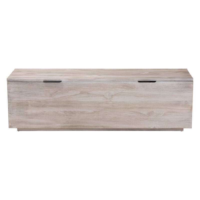 Alvaro Wood Storage Trunk with Hinged Lid - Rectangular Blanket Chest and Bedroom Bench with Spacious Interior