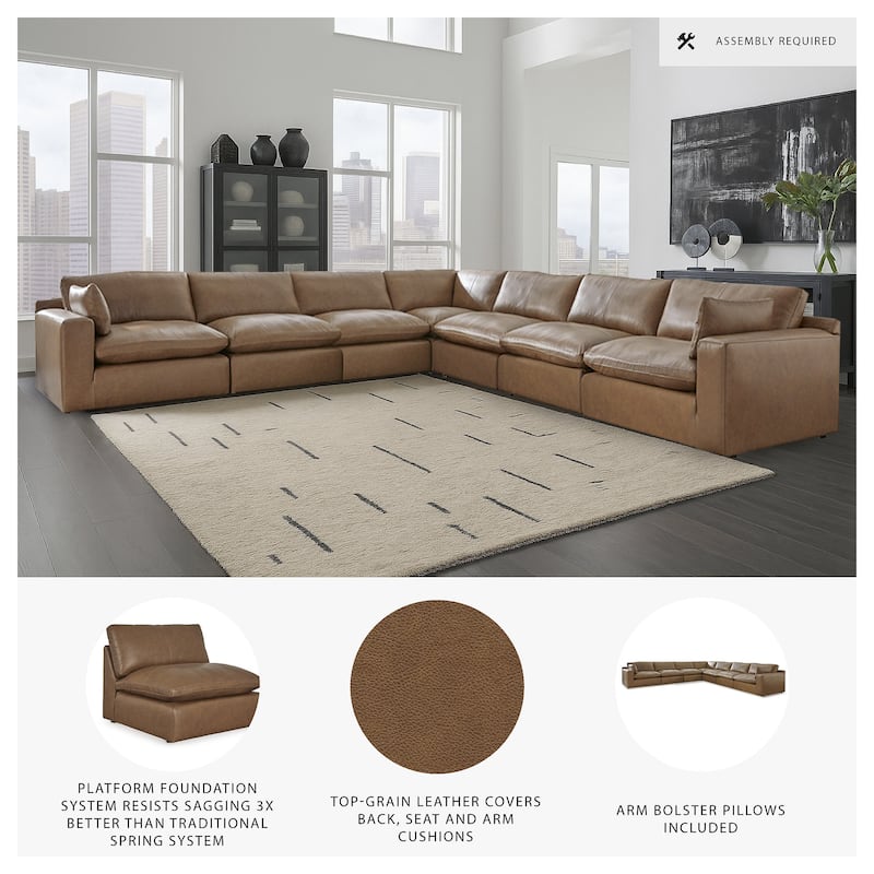 Signature Design by Ashley Emilia Medium Brown 7-Piece Sectional - 170"W x 170"D x 36"H