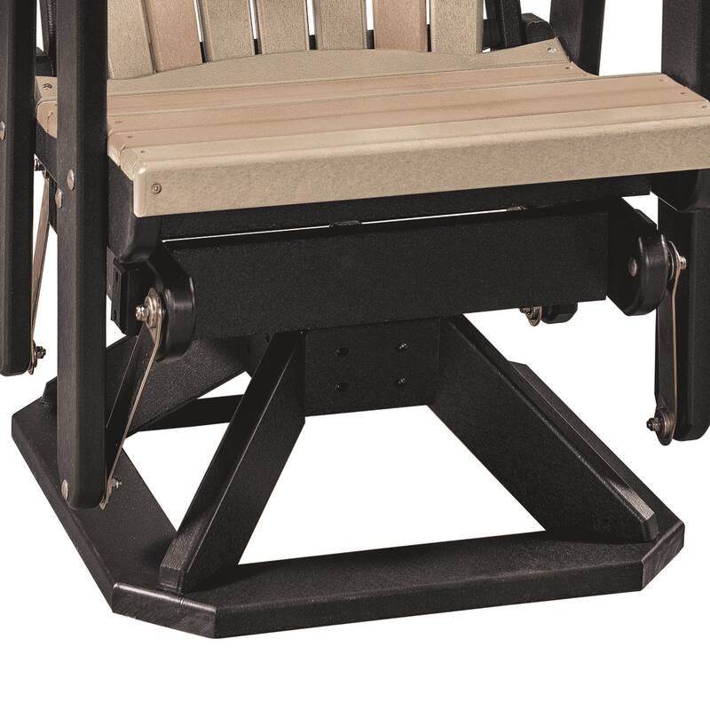 OS Home and Office Model Fan Back Swivel Glider in Weatherwood with a black base