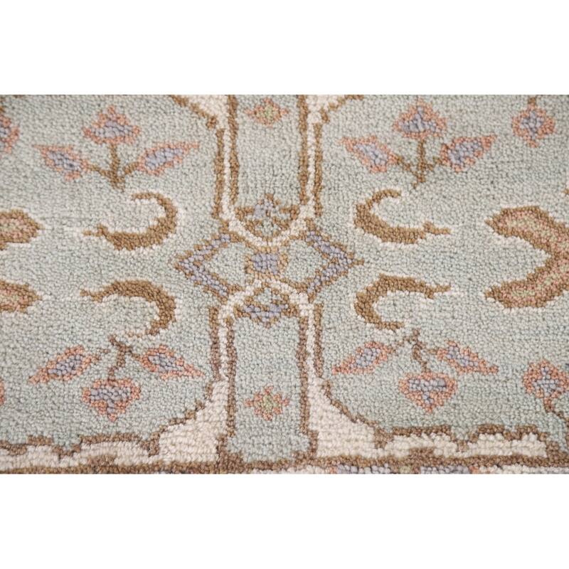 Oushak Indian Runner Rug Hand-Knotted Wool Carpet - 2'7"x 9'11"