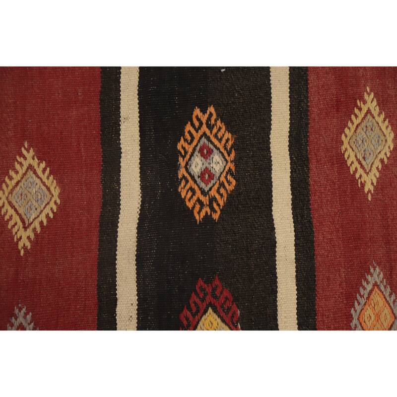 Hand Woven Oriental 100% Wool Carpet Southwestern Tribal Multi-Colored Kilim Area Rug - 9' 2'' X 6' 2''