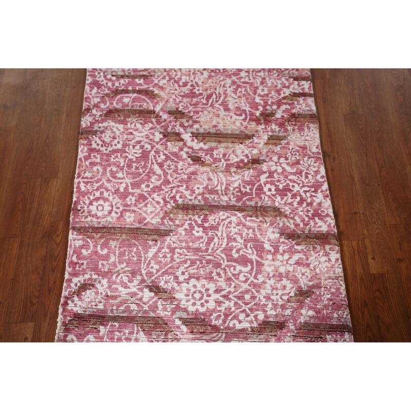 Abstract Indian Modern Accent Rug Handmade Wool Carpet - 2'8" x 4'9"