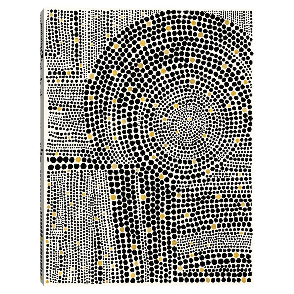 Clustered Dots B Gold by Natasha Marie Canvas Art Print