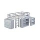 preview thumbnail 11 of 38, Twin Rubber Wood Loft Bed with Drawer Cabinet, Shelf Cabinet and Pull-out Desk with a Two-tier Side Shelf