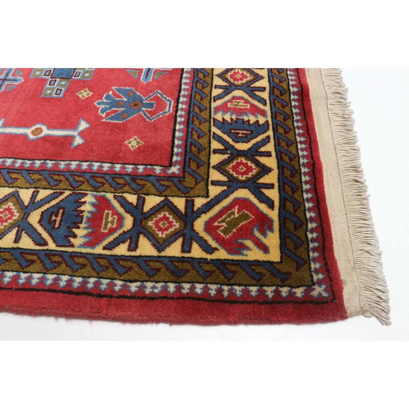 ECARPETGALLERY Hand-knotted Kayseri Vintage Red Wool Rug - 3'6 x 5'4