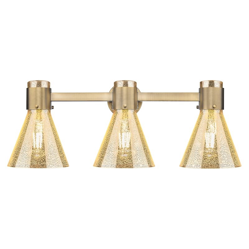 Innovations Lighting 464-3W-G464C-7ME Lawton Cone 3 Light 24" Wide - Brushed Brass