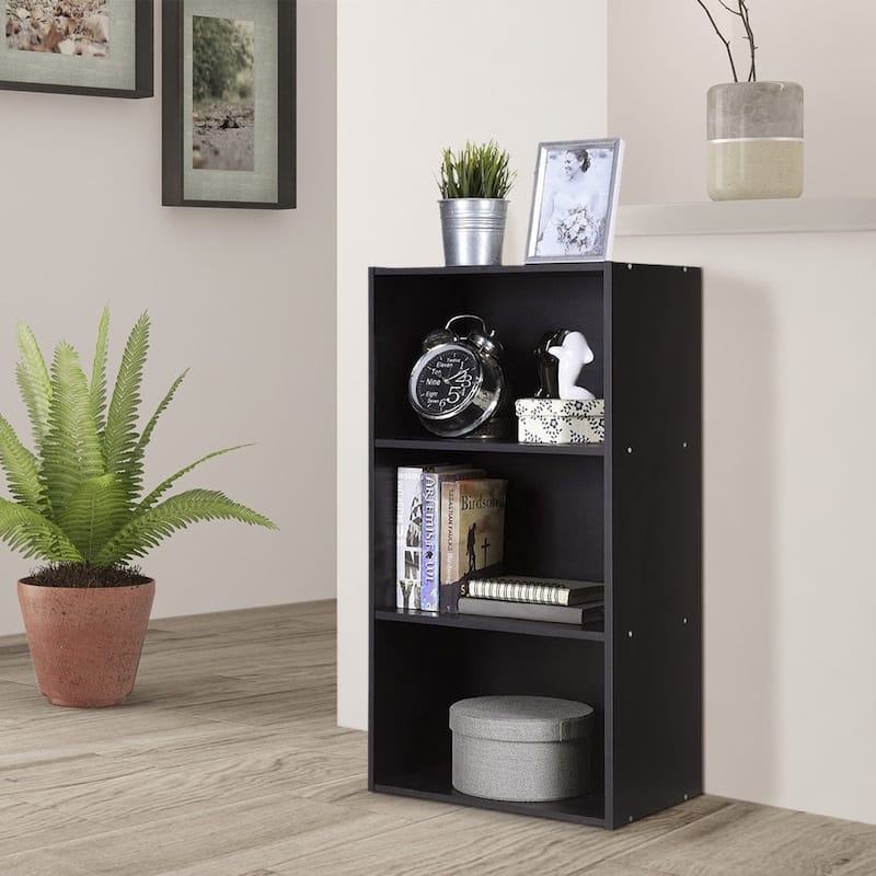 3 Open Shelf Bookcase Modern Storage Display Cabinet - 17" x 11.5" x 31.5" (L x W x H)