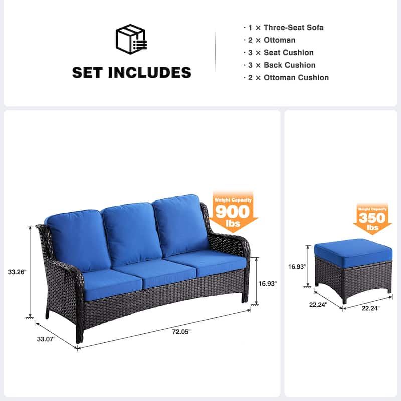 OVIOS 7-piece Patio Conversation Furniture Set