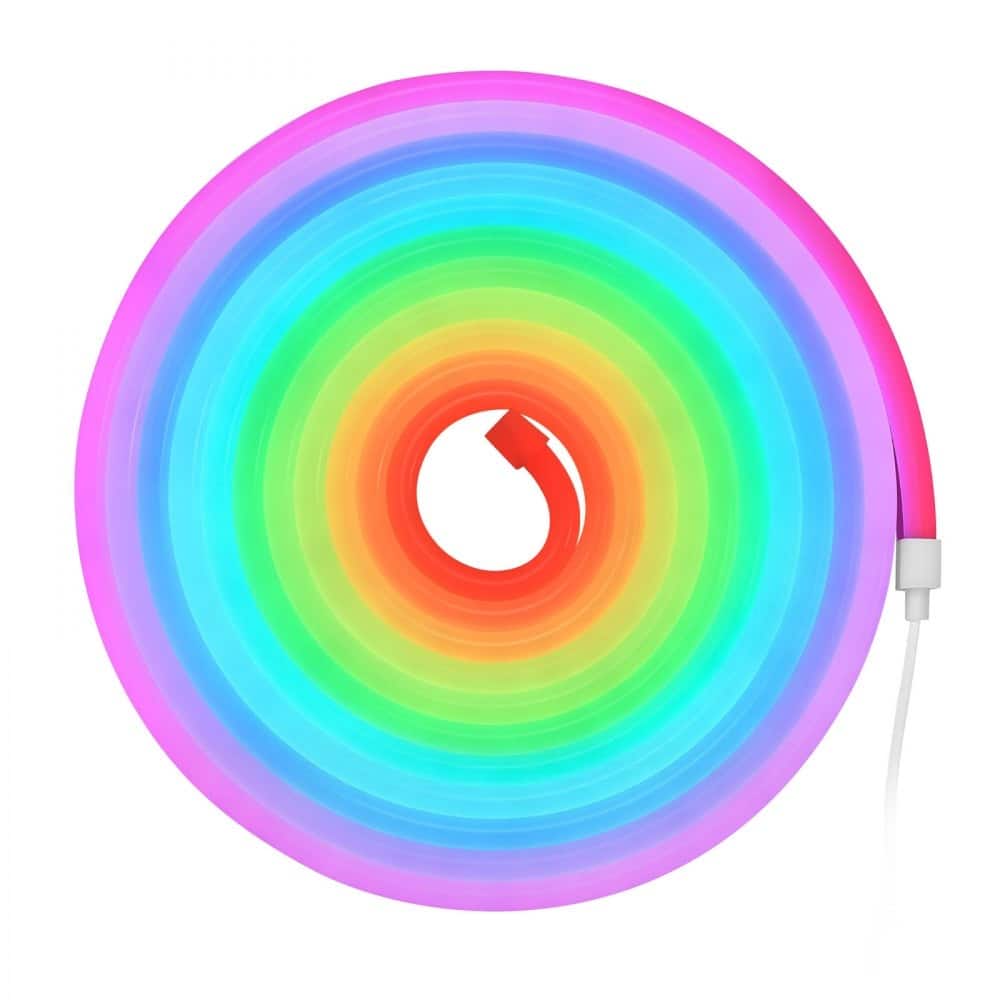 16.4ft RGBIC LED Neon Rope Light with Music Sync Smart Voice and App Control for Home Decor - 16.4'Long