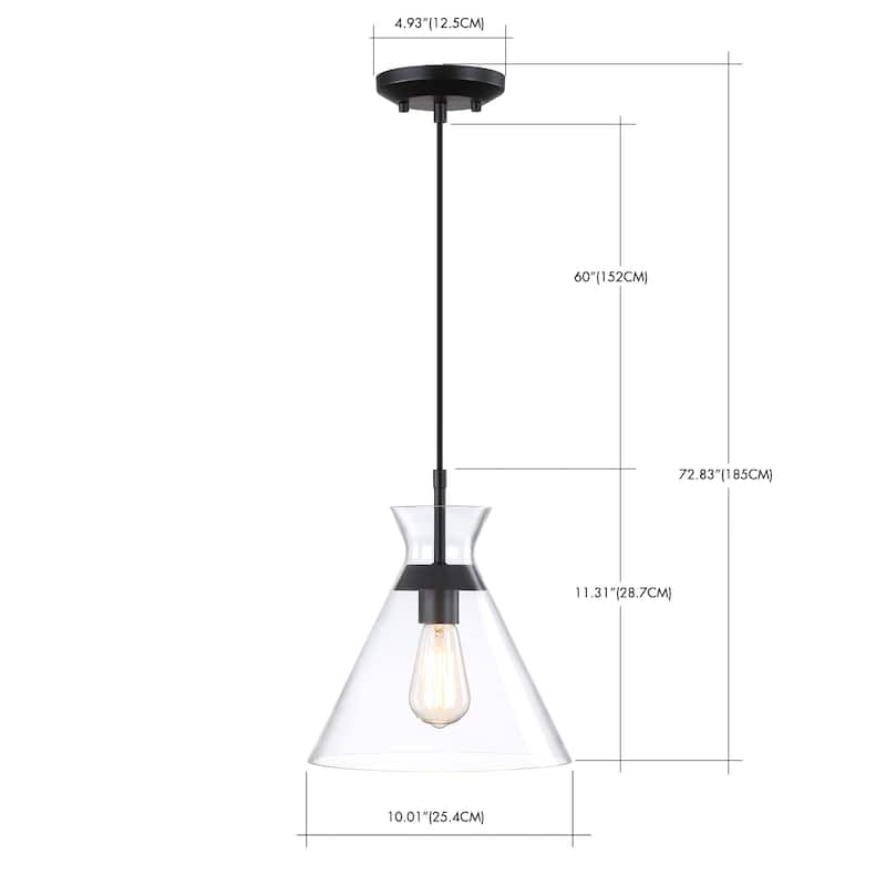 1-Light 73-in Brushed Nickel Mini Pendant Light With Clear Glass Shade