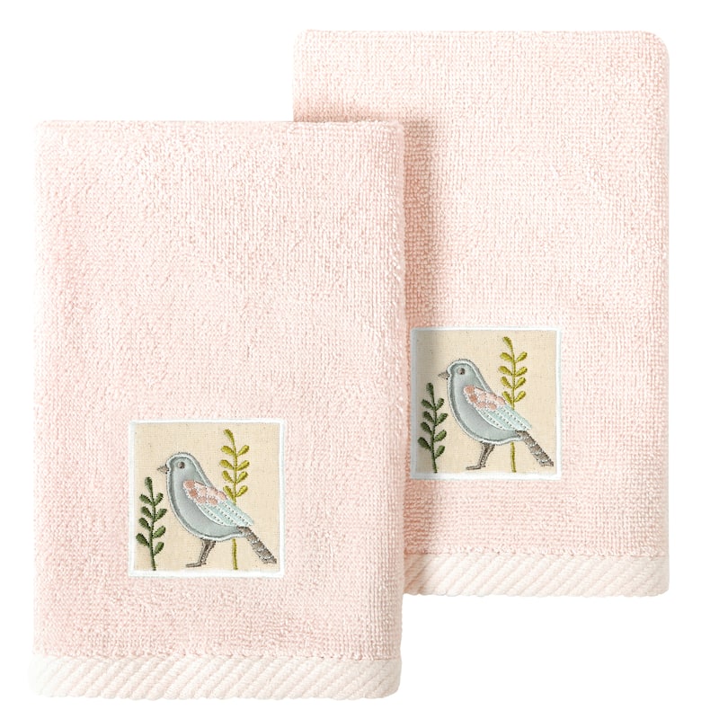 Authentic Hotel and Spa Turkish Cotton Belinda 2PC Fingertip Towel Set - Blush
