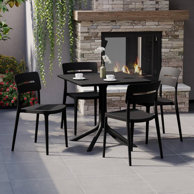 Frond and Form 4-Person Outdoor Square Dining Set