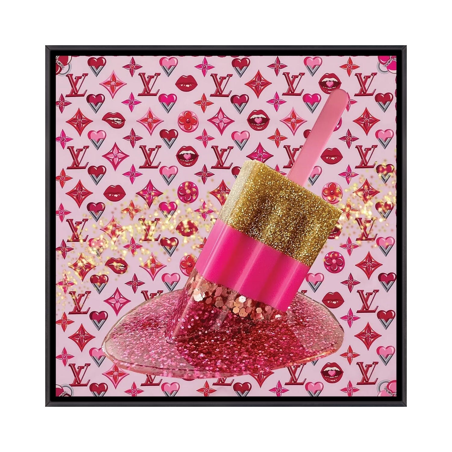 iCanvas LV Love Popsicle by Amy Shekhter Framed - Bed Bath