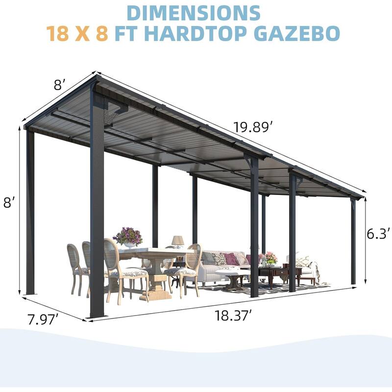 AECOJOY Wall Mounted Gazebos Pergola Gazebo Awnings for Backyard