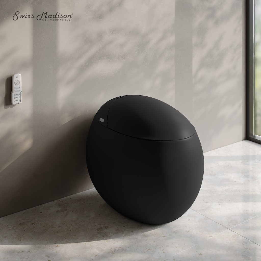 Plaisir Smart One-Piece 1.28 Gpf Single Flush Toilet In Matte Black