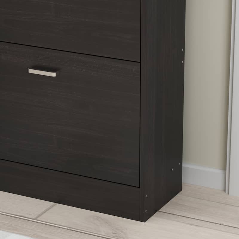 23.6"W Trendy Shoe Storage Cabinet with 2 Large Fold-Out Drawers