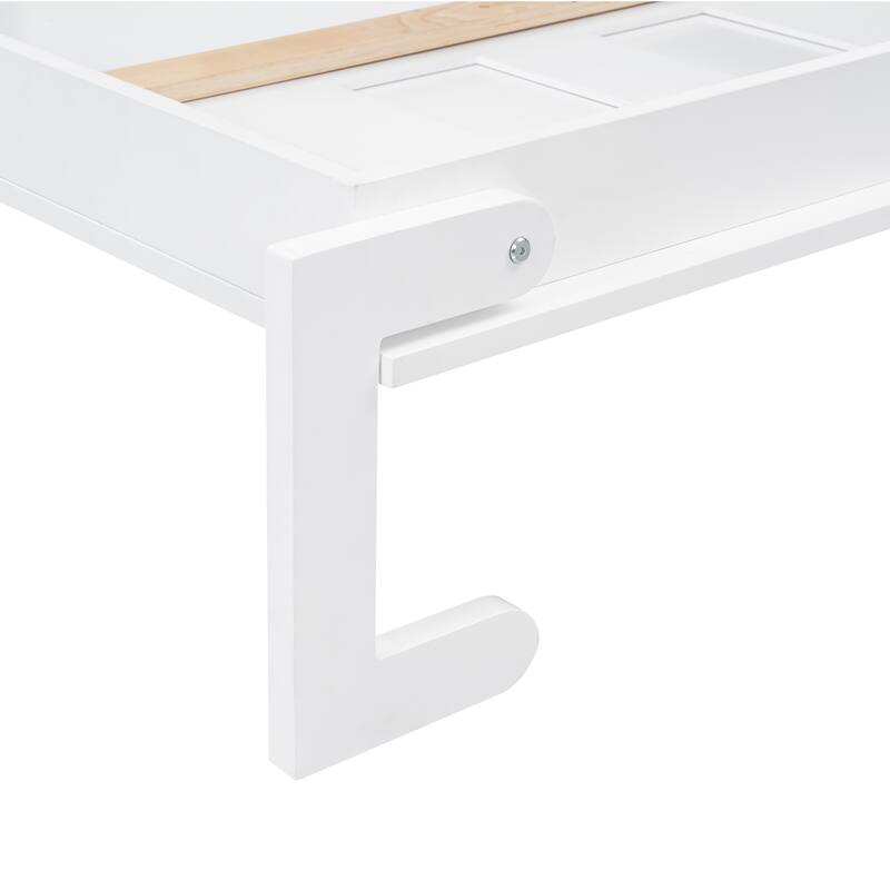 Twin Size Murphy Bed with LED Light, Foldable into a Cabinet, and Hydraulic Lift System