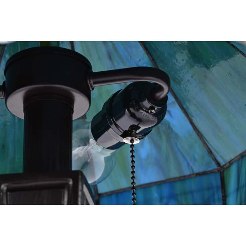 Maeve Tiffany-style 2-light Turquoise Table Lamp