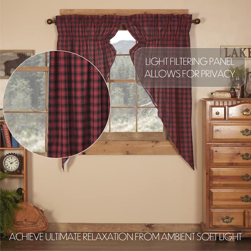 Sawyer Mill Charcoal Plaid Prairie Short Panel Set of 2