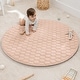 preview thumbnail 48 of 90, Premium Play Mat - Soft and Comfortable Kids & Toddler Play Mat with Non-Slip Bottom by Comfy Cubs Blush - Round - 48"
