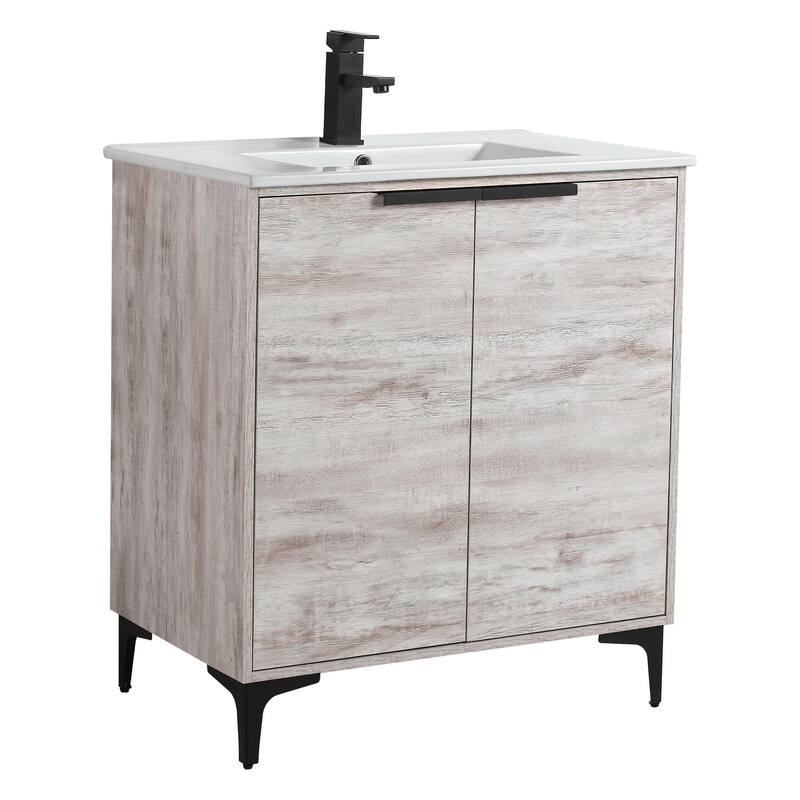 Fine Fixtures Wilmington Bathroom Vanity with White Ceramic Sink.