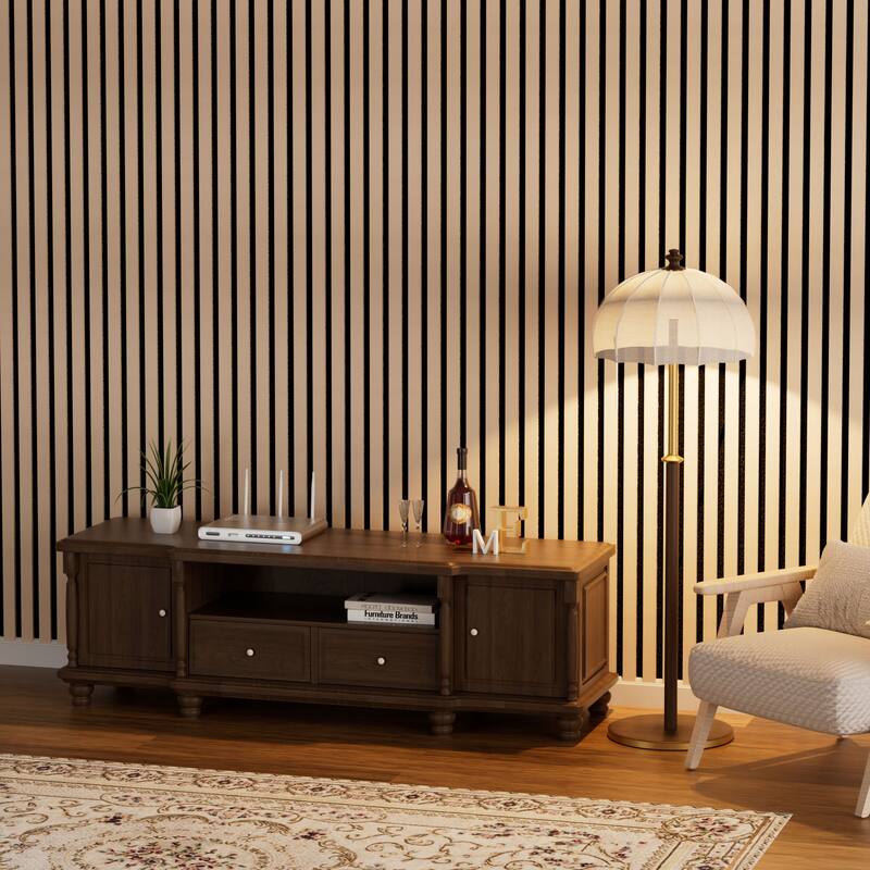 93.5" x 7.9" Wood Slat Acoustic Wall Panels for Ceiling and Wall Decor, 4-Pack (21 sq ft)