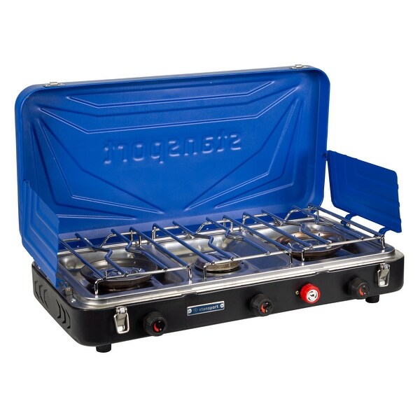 Stansport 3-Burner Propane Stove - 12.75" L x 23" W x 4.3" H