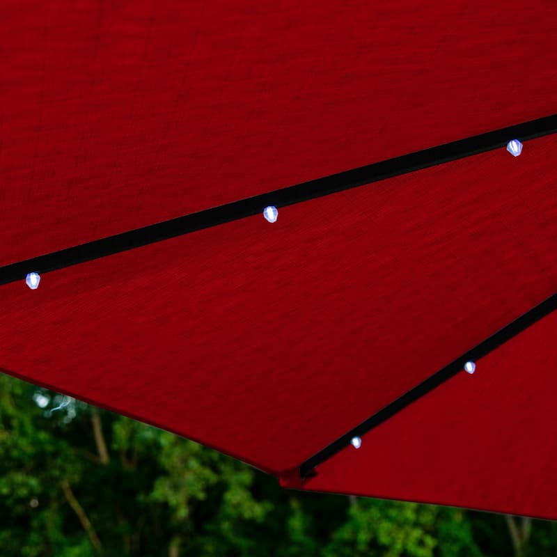 Mirage Fiesta 9-ft Octagonal Market Umbrella with Solar LED Lights