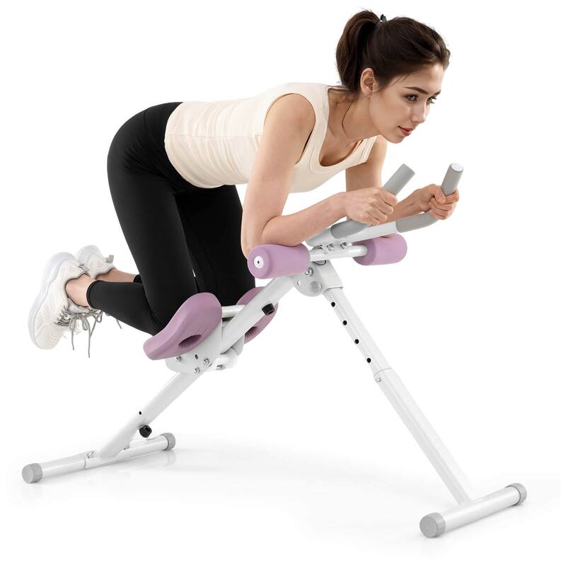 Goplus Adjustable Abdominal Trainer with Elbow Support Knee Protection