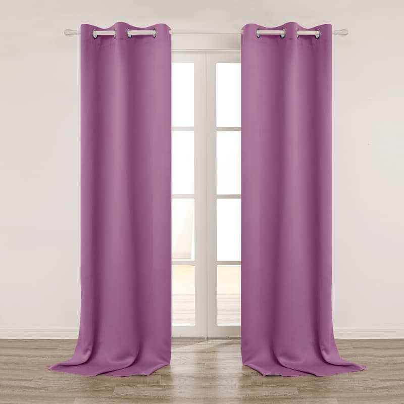 Deconovo 108 120 Length Grommet Curtain (1 Panel) - W42"x L108" - Fuchsia Pink
