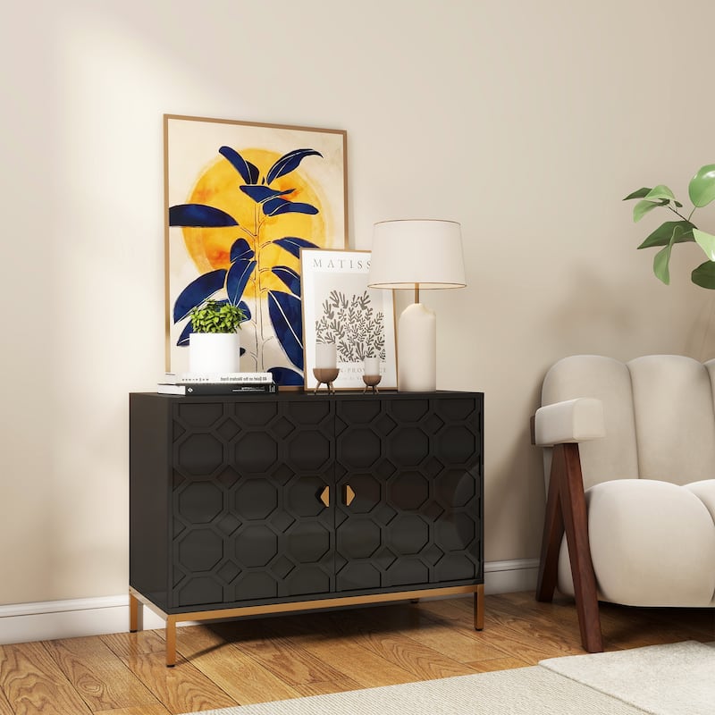 2 Door Accent Cabinet - Black