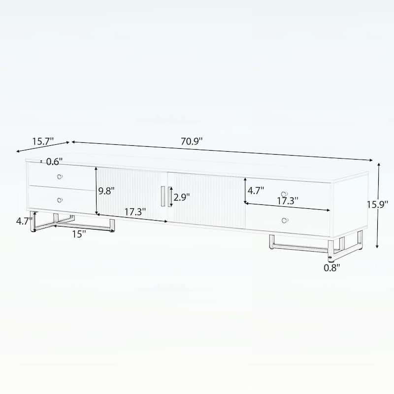 Modern TV Stand with Storage,Living Room Media Console Cabinet