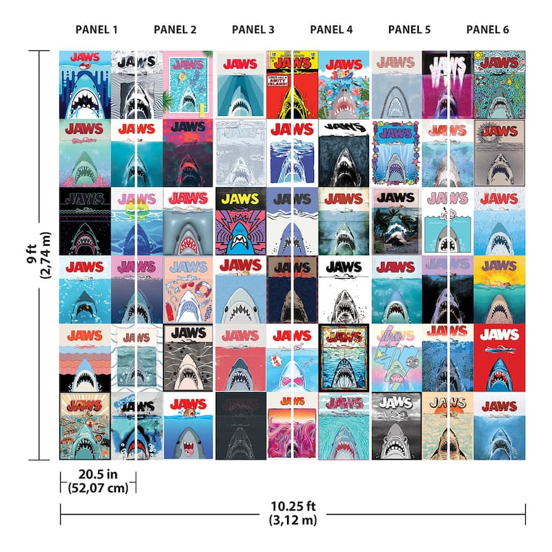 JAWS 50th Anniversary Posters Peel and Stick Mural